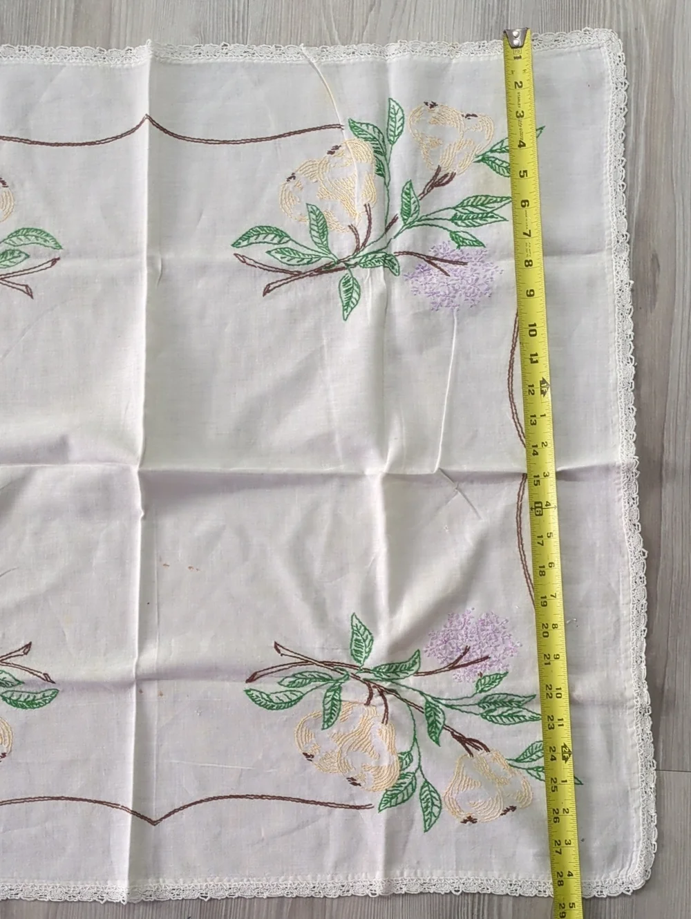 Vintage Embroidered Linens Lot Tablecloth Doilies Napkins Floral 10+ Pieces
